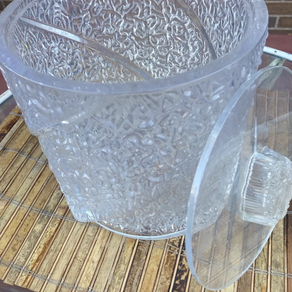 Ice Bucket, Crystal Cut Lucite